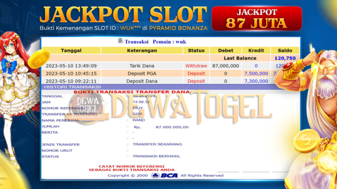 bukti jp dewatogel #291